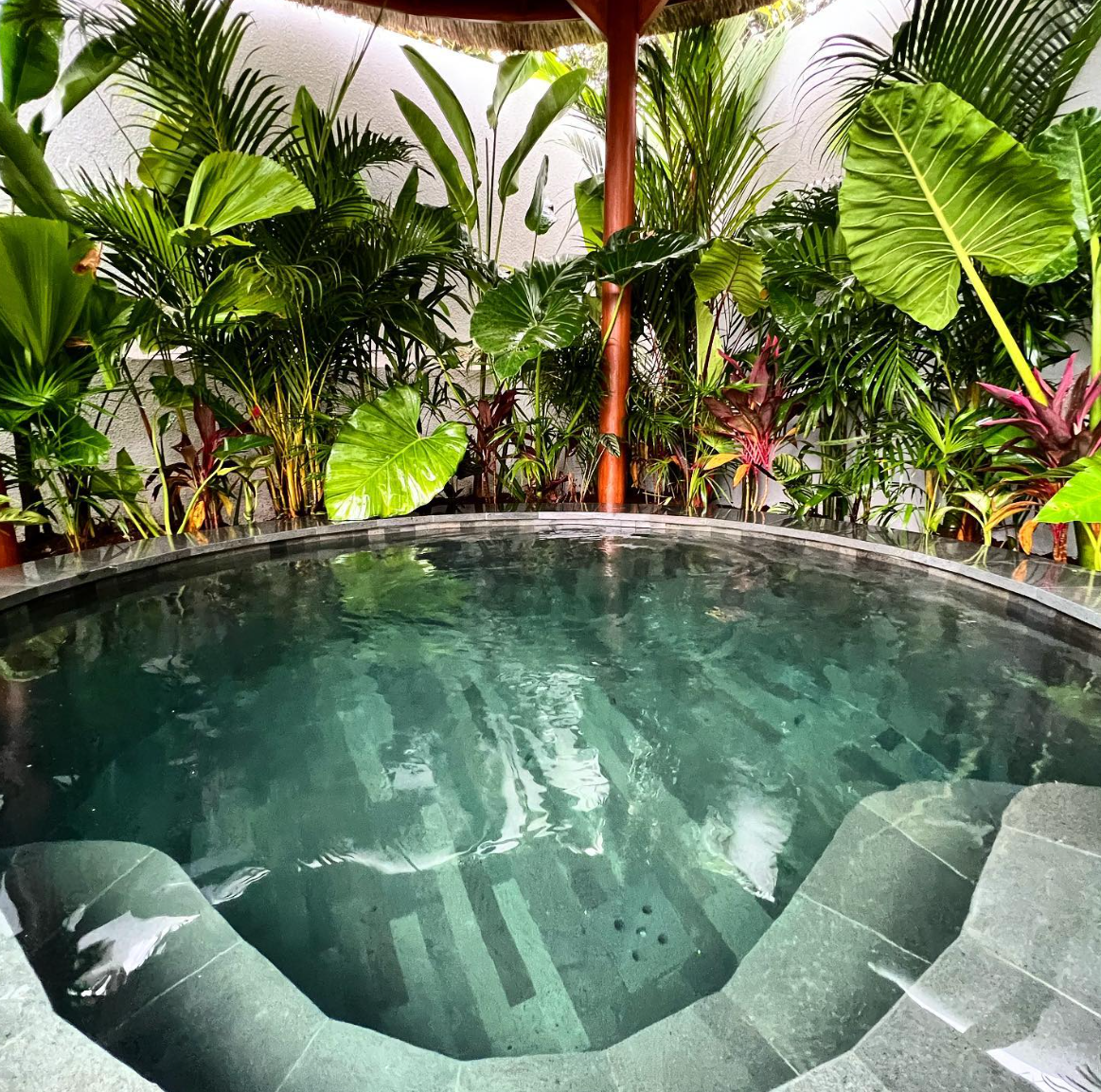 A chilly large cold plunge at Santai Spa